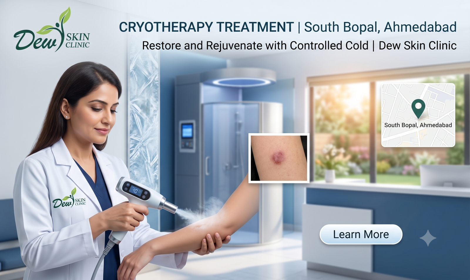 Cryotherapy Treatment in South Bopal, Ahmedabad | Dew Skin Clinic