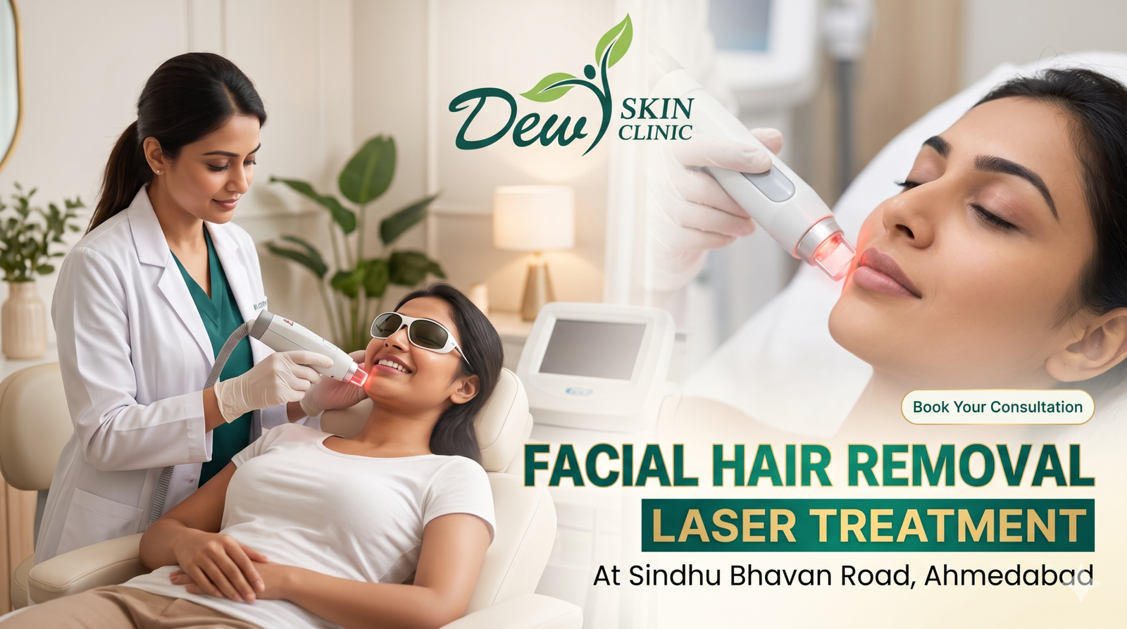 Facial Hair Removal Laser in Sindhu Bhavan Road, Ahmedabad: Safe, Doctor-Led and Long-Lasting